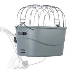 Kosz na rower, przedni, dla psa/kota, szary, plastik, 42 × 39 × 30 cm