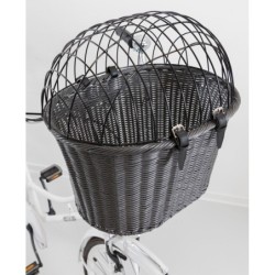 Kosz na rower z kratką, 44x34x41cm, antracyt