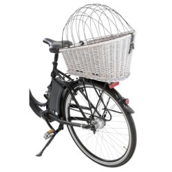 Kosz rowerowy z kratką, 35 × 49 × 55 cm, szary