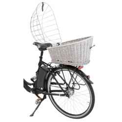 Kosz rowerowy z kratką, 35 × 49 × 55 cm, szary