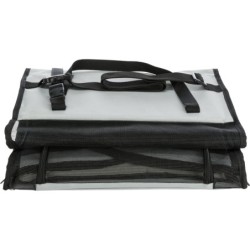 Fotel samochodowy dla psa, szary/czarny, 44 × 37 × 40 cm