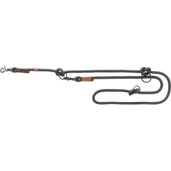 Smycz regulowana BE NORDIC,  L–XL: 2.00 m/o 13 mm, ciemnoszara/brązowa