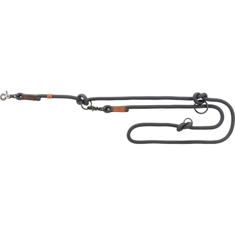 Smycz regulowana BE NORDIC,  L–XL: 2.00 m/o 13 mm, ciemnoszara/brązowa