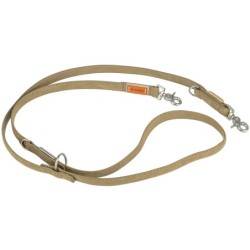 BE NORDIC, smycz regulowana, dla psa, kolor piaskowy, skórzana, L–XL: 2.00 m/25 mm