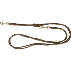 Pure, smycz regulowana, dla psa, skórzana, brązowa, S: 2 m/10 mm, okrągła