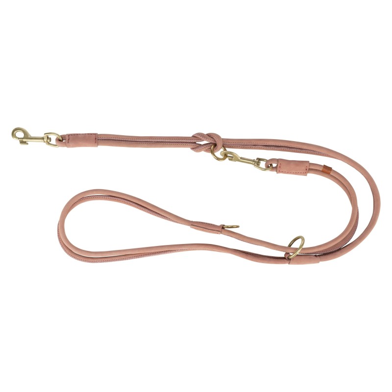 Pure, smycz regulowana, dla psa, skórzana, różowa, S: 2 m/10 mm, okrągła