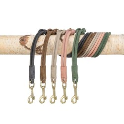 Pure, smycz regulowana, dla psa, skórzana, różowa, S: 2 m/10 mm, okrągła
