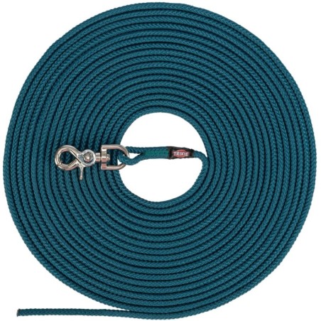 Smycz treningowa, dla psa, linka, okrągła, petrol, S–M: 10 m/o 6 mm