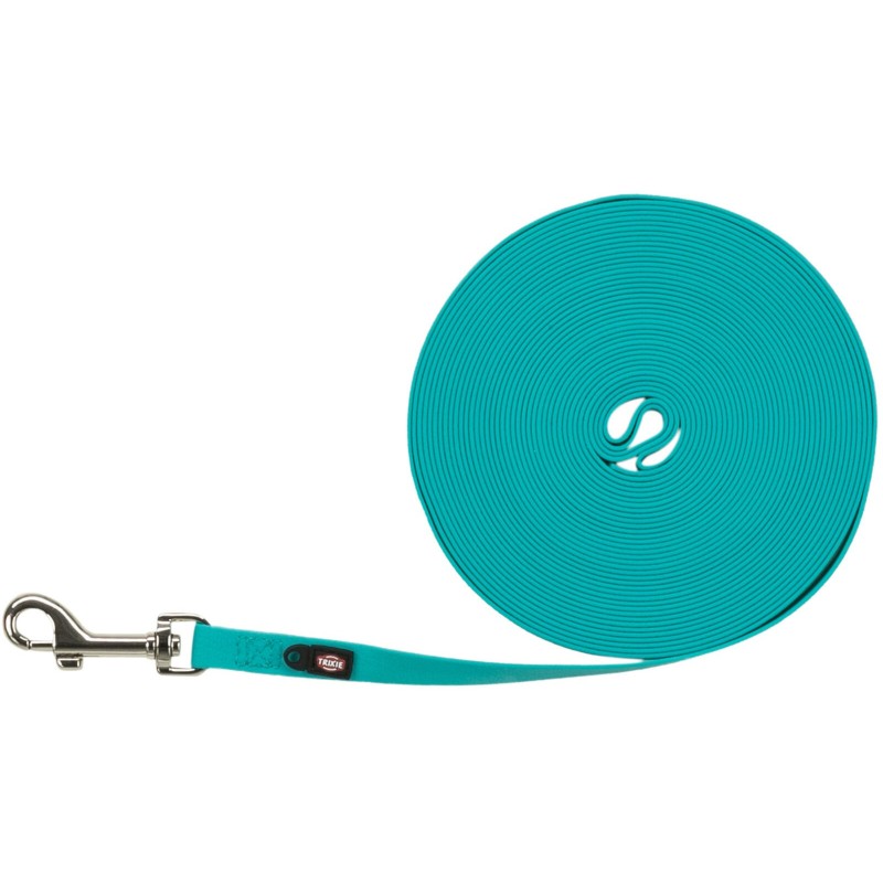 Easy life, smycz treningowa, dla psa, morski błękit, taśma parciana z powłoką PVC, M–L: 10 m/13 mm