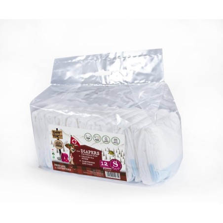 Pieluchy dla suczek, S, obwód pasa 28-40 cm, 12 szt.