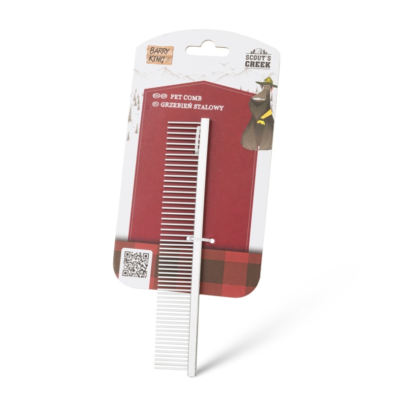 Grzebień stalowy, szary, 2,9 x 17 cm