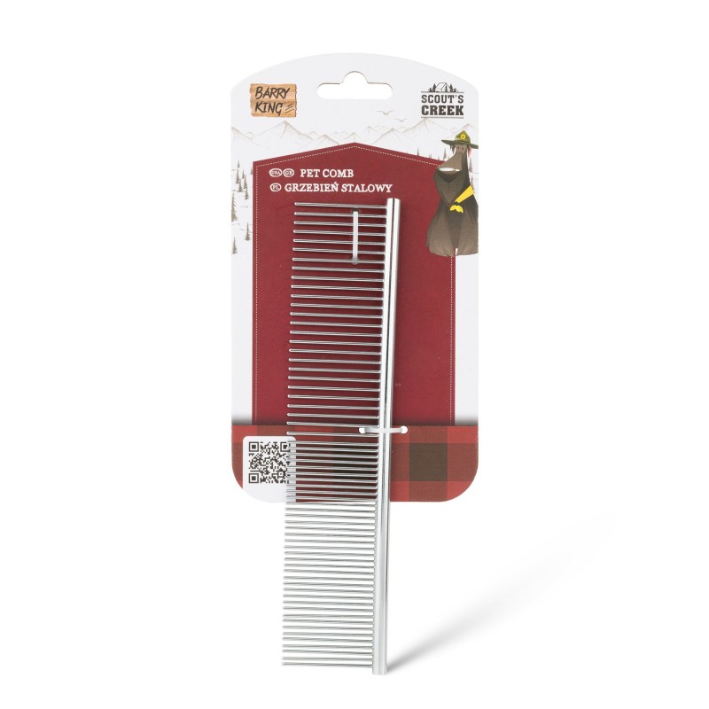 Grzebień stalowy, szary, 4,2 x 19 cm