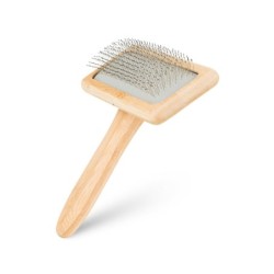 Szczotka dla zwierząt, pudlówka, z bambusową rączką, 12,2 x 15,5 cm