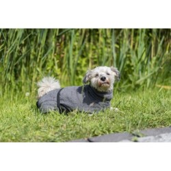 Szlafrok, dla psa, szary, tkanina frotte, S: 40 cm