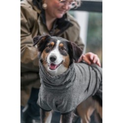 Szlafrok, dla psa, szary, tkanina frotte, XL: 70 cm