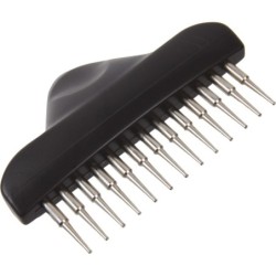 Zgrzebło przeciw kołtunieniu, z długim włosiem z zaokrąglonymi zębami 2 cm. 7 x 14 cm