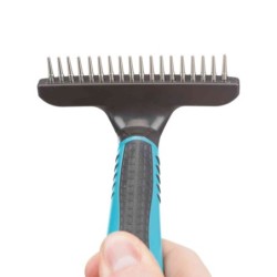 Zgrzebło przeciw kołtunieniu z zaokrąglonymi zębami 1,5 cm. 10 x 15 cm