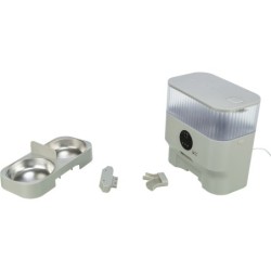 Miska podwójna do 24347, jasnoszara, plastik/stal nierdzewna, 0.5 l/32 × 5 × 16 cm