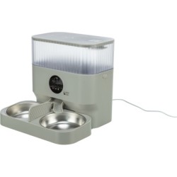 Miska podwójna do 24347, jasnoszara, plastik/stal nierdzewna, 0.5 l/32 × 5 × 16 cm