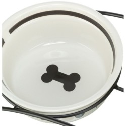 Miska ceramiczna „Food", dla psa, biało/czarna, 1.6 l/20 cm