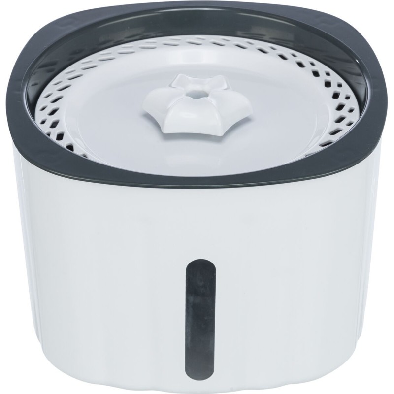 Flower, poidło automatyczne, dla kota, biało/szare, plastik, 2 l/18,5 × 13 × 18,5 cm
