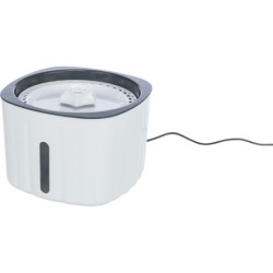 Flower, poidło automatyczne, dla kota, biało/szare, plastik, 2 l/18,5 × 13 × 18,5 cm