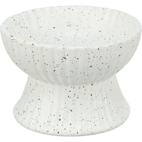Miska podwyższona, dla kota, ceramika, biała, 0.2 l/13 cm