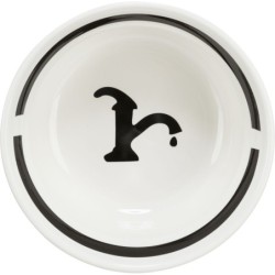 Miska ceramiczna „Water", dla psa, biało/czarna, 0.6 l/15 cm