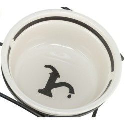 Miska ceramiczna „Water", dla psa, biało/czarna, 0.6 l/15 cm