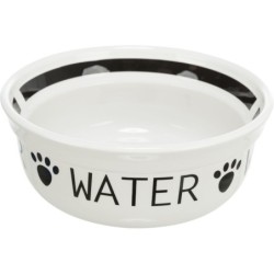 Miska ceramiczna „Water", dla psa, biało/czarna, 2.6 l/25 cm