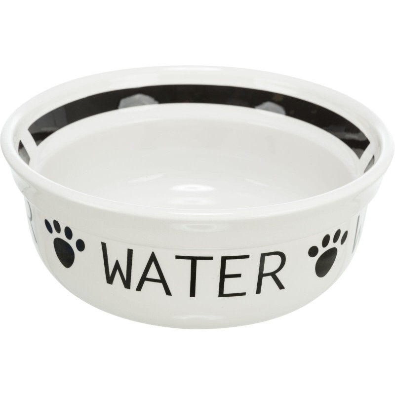 Miska ceramiczna „Water", dla psa, biało/czarna, 2.6 l/25 cm