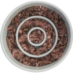 Slow Feeding, miska ceramiczna, dla psa/kota, szaro/niebieska, 0.45 l/? 14 cm, spowalniająca jedzenie