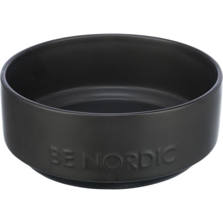 BE NORDIC, miska, dla psa, czarna, ceramika/guma, 1,2 l/o 18 cm
