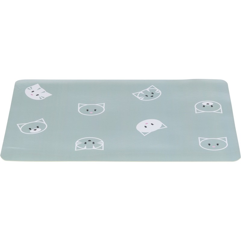 Podkładka pod miski, Mimi, dla kota, plastik, szałwiowa, 44 x 28 cm