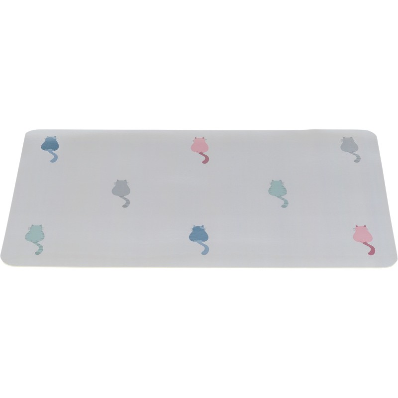 Podkładka pod miski, dla kota, plastik, szałwiowa, 44 x 28 cm