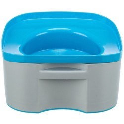 Miska podróżna, ciemnoszara/petrol, plastik, 21x11x21 cm, zapobiegająca rozlewaniu