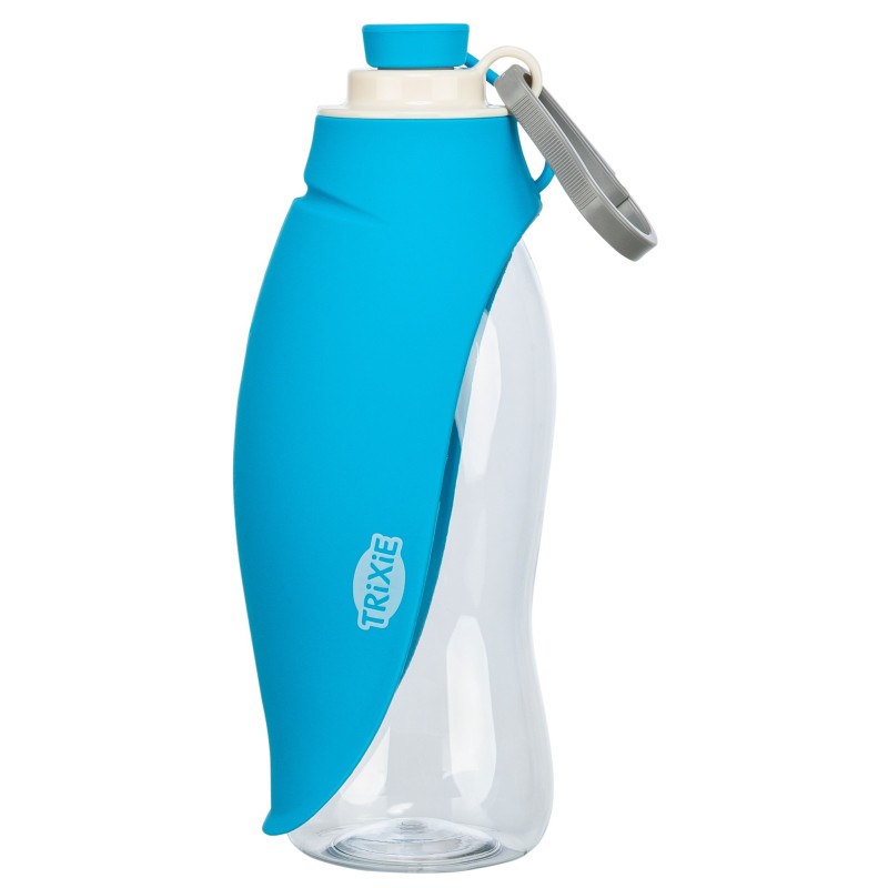 Butelka z miską, dla psa, mix kolorów, 0,55l, plastik/silikon