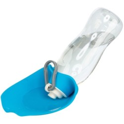 Butelka z miską, dla psa, mix kolorów, 0,55l, plastik/silikon