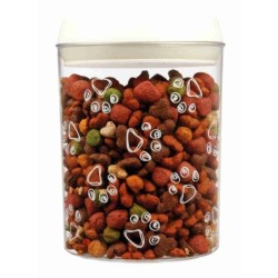 Pojemnik na karmę, plastikowy, 1.5 l/o 12 × 17.5 cm, przezroczysty