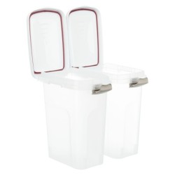 Pojemnik na karmę, 15 l/22 × 41 × 33 cm, przezroczysty/biały