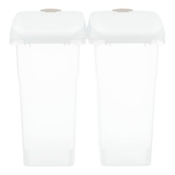 Pojemnik na karmę, 15 l/22 × 41 × 33 cm, przezroczysty/biały