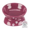 Miska, dla kota, purpurowa, ceramiczna, 0,15l/13cm, podwyższana