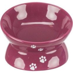 Miska, dla kota, purpurowa, ceramiczna, 0,15l/13cm, podwyższana