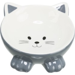 Miska ceramiczna, dla kota, w kształcie kota, różne kolory, 0.15 l/o 14 cm, wysoka