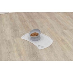 Miska podwyższona, dla psa, ceramika, szara, 0.35 l/17 cm