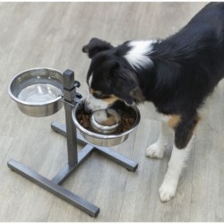 STOJAK REGULOWANY Z MISKAMI 2x1.8L