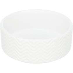 Miska ceramiczna, dla psa/kota, biała, 0.4 l/? 13 cm