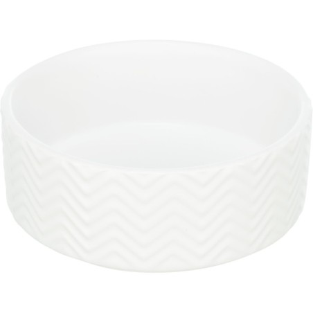 Miska ceramiczna, dla psa/kota, biała, 0.4 l/? 13 cm