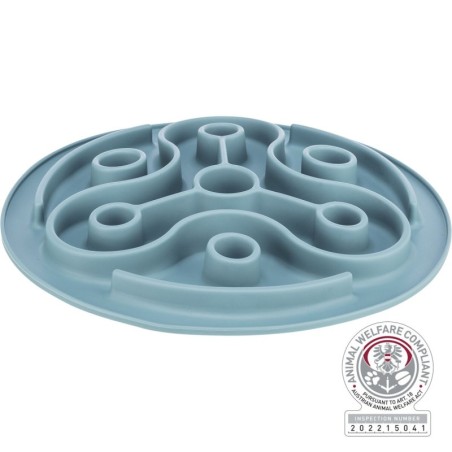 Slow Feeding, mata do karmienia, dla psa/kota, niebieska, TPE, 28 cm, spowalniająca jedzenie