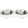 Zestaw misek, biały, melamina/stal nierdzewna, 2 × 0.2 l/o 13 cm/27 × 3 × 14 cm